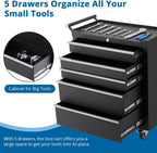 5-Drawer Rolling Tool Chest, Heavy Duty Tool Storage Cabinet with Drawers & Locking Mechanism & Wheels, Multifunctional Utility Tool Storage Chest Organizer for Warehouse, Repair Shop.