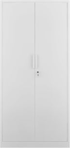 Metal Garage Storage Cabinet with Lock, 71" Tall Steel Storage Locker with 4 Adjustable Shelves, Heavy Duty Metal Cabinet for Garage, Office, Home, 31.5”W × 16.5”D, White