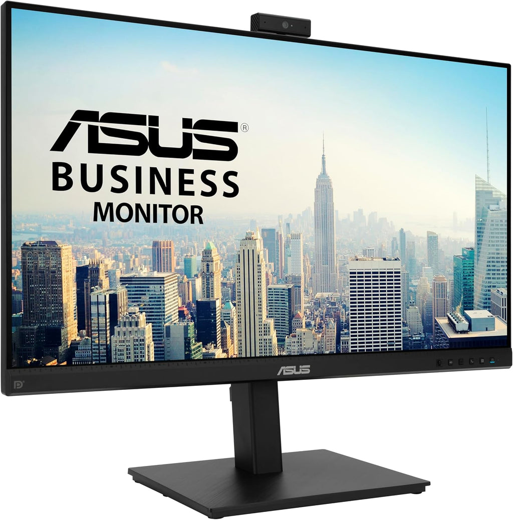 ASUS 27” 1080P Video Conference Monitor (BE279QSK) - Full HD  IPS  Built-in Adjustable 2MP Webcam  Mic Array  Speakers  Eye Care  Wall Mountable  Frameless  HDMI  DisplayPort  VGA  Height Adjustable