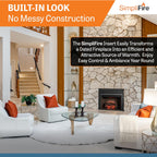 SimpliFire Electric Fireplace Insert, 32-Inch, Textured Logs, Remote Control, 1500W Heater (GI-32-ZC)