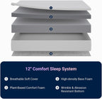 Avenco Queen Mattress 12 Inch, Queen Size Mattresses Medium Firm for Back Pressure Relief, Mattress in a Box CertiPUR-US Certified Foam Colchones