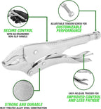 OEMTOOLS 23987 7-Piece Set Locking Pliers, Curved and Long Nose Vise Grips for Gripping and Clamping Tasks, Precision-Machined Vise Grip Jaws, Heat-Treated Alloy Steel, Includes EVA Tray