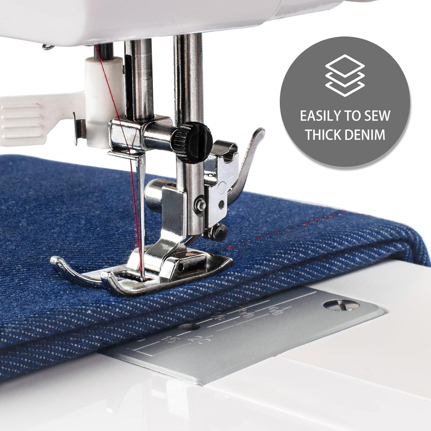 FEIYUE FYe320 Full Size Sewing Machine with Foot Pedal, Speed Control, Heavy Duty & Portable, LCD Display, 25 Built-in Stitches, 6 Bobbins & 5 Included Sewing Feet