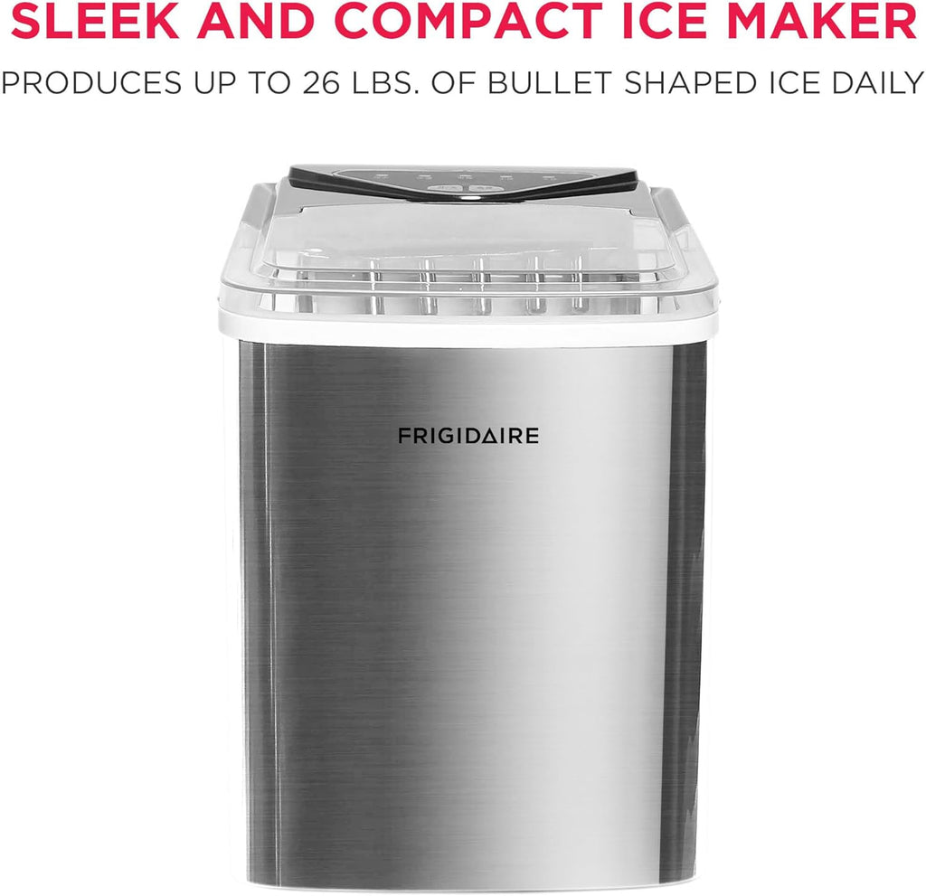 Frigidaire EFIC123-SS Counter Top Maker, Produces 26 pounds Ice per Day, Stainless Steel