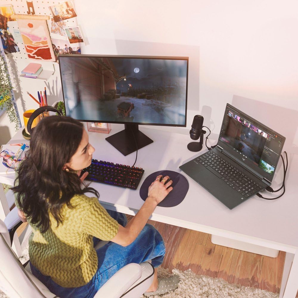 HP Victus 15 Gaming Laptop  15.6" FHD 144Hz Display  AMD Ryzen 5 7535HS  16GB DDR5 RAM  1TB PCIe M.2 SSD  NVIDIA GeForce RTX 2050  HDMI  Webcam  Backlit Keyboard  Wi-Fi 6  Windows 11 Home  Silver