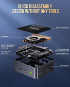 GMKtec Mini PC with Intel Core i7-1185G7 Processor (Up to 4.8 GHz) 16GB DDR4 1TB SSD NIC i226V RJ45 2.5G Iris Xe Graphics USB4.0 Desktop Mini Computers WiFi 6  BT 5.2/ DP  HDMI M2