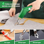 Huanyu Electric Hot Knife Rope Cutter Fabric Cutting Tool Kit 4 Blades Pro Fabric Cutting 600° C Heat Cutter 100W Heat Sealer for Sponge Cloth Board Webbing Continuous Working