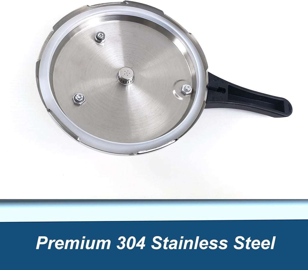 XINFU Heavy Duty 304 Stainless Steel Pressure Cooker 8.5 Quart, Serves 6-8, Standard and Fast Modes, Multi-Safety, Even-Heat Patented Base, Compatible with Gas, Electric, Ceramic and Induction Stoves