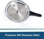 XINFU Heavy Duty 304 Stainless Steel Pressure Cooker 8.5 Quart, Serves 6-8, Standard and Fast Modes, Multi-Safety, Even-Heat Patented Base, Compatible with Gas, Electric, Ceramic and Induction Stoves