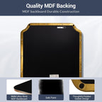 Gold Bathroom Mirror 30x40 Inch, Scalloped Brass Mirrors for Bathroom Sink, Notched Corner Rectangle Mirror in 1'' Stainless Steel Metal Frame Home Remodel Wall Mount Vertical/Horizontal