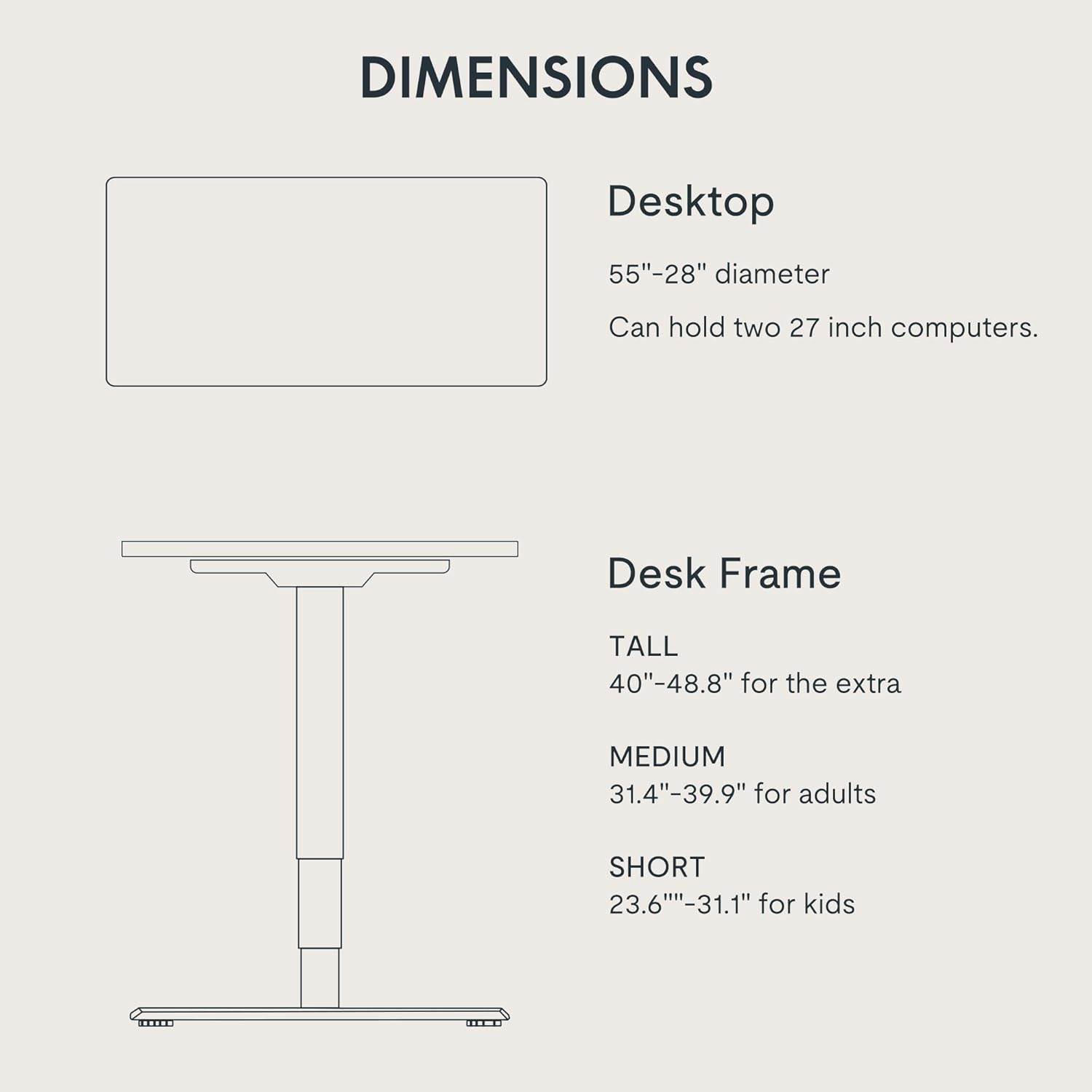 FLEXISPOT E6 3-Stage Dual Motor Electric Standing Desk 55 x 28 Sit Stand Up Desk, Holds 220 lbs, Adjustable Height w/Memory Presets, One-Piece Black Desktop & Black Frame, Ships in 2 Boxes