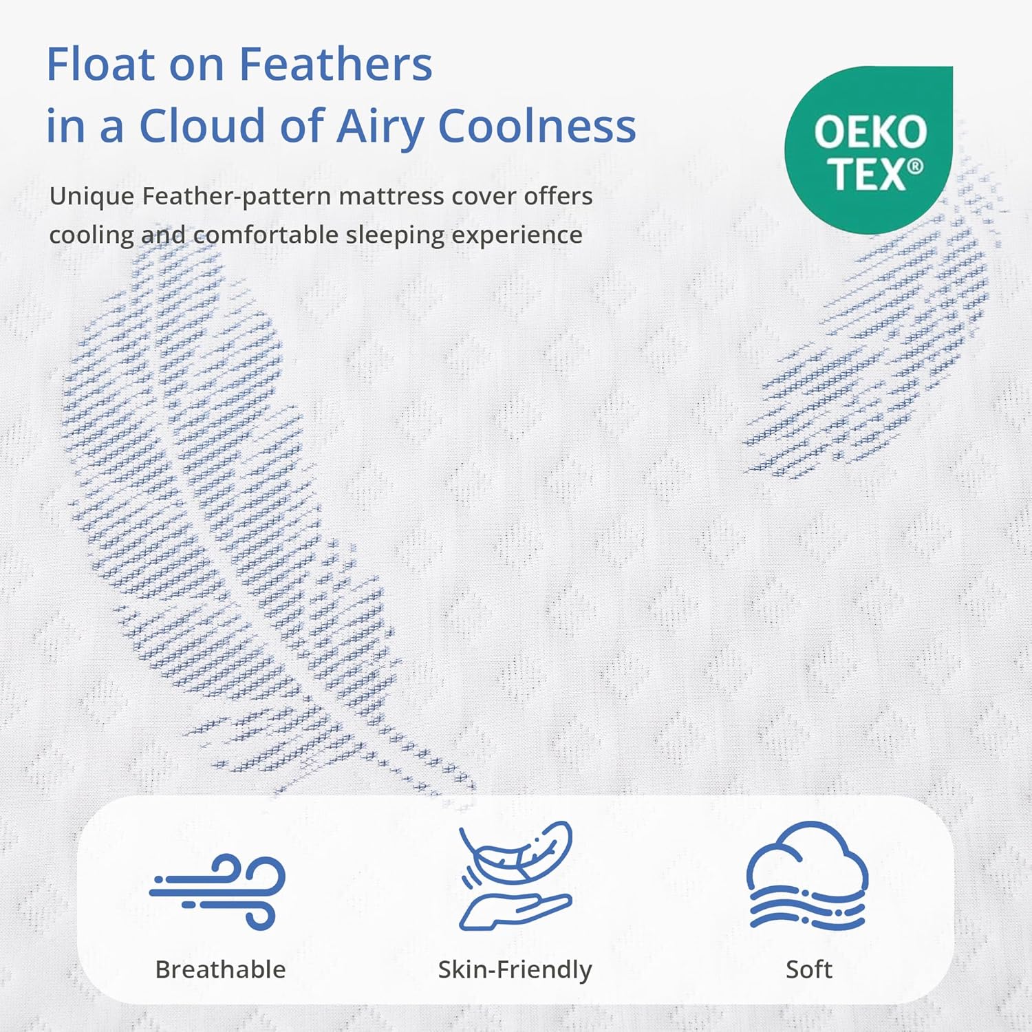 EGOHOME Firm Queen Mattress 12 Inch Memory Foam Mattresses Bed in a Box with Gel Foam and Removeable Fiberglass Free Cover for Cool Sleep and Back Pain Relief, CertiPUR-US Certified, Blue