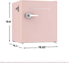 Frigidaire Coral EFR176- AMZ EFR176 Retro Mini Refrigerator-Energy Saving-Adjustable Thermostat Control-Side Mounted Bottle Opener-Ideal for for Dorm, Office, RV, Garage, Apartment 1.6 Cubic Feet