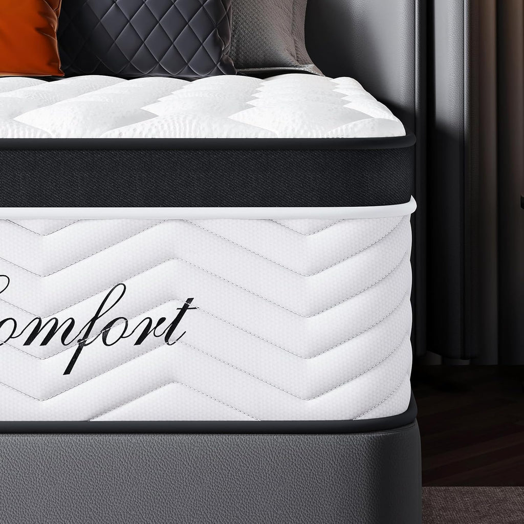 14-Inch Queen Size Mattress - Hybrid Medium Firm Queen Mattress Memory Foam CertiPUR-US Certified Innerspring Pressure Relief Motion Isolation Matress in a Box