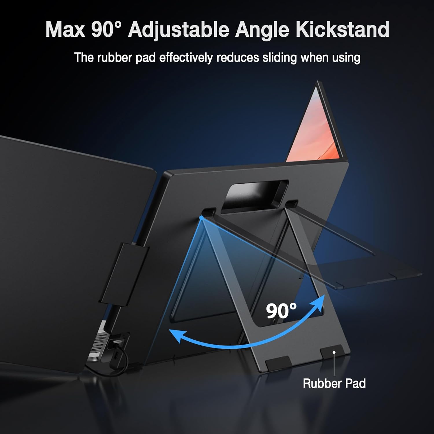 KYY 15.6" Laptop Screen Extender  1080P FHD IPS Portable Monitor  One Cable USB-C Triple Monitor  Dual Travel Screen for 12"-17'' Laptops  360° Rotation & Kickstand .X90D (Driver Need)