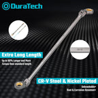 DURATECH Extra Long Anti-Slip Ratcheting Wrench Set, Double Box End Wrench Set, 5-Piece, SAE, 1/4 "-13/16 ", 72-Teeth, CR-V Steel, Grey Nickel Plating with Rolling Pouch