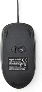 Amazon Basics 3-Button USB Wired Computer Mouse, Black, 30-Pack