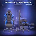 Homall Gaming Chair, Computer Chair with Footrest and Massage Lumbar Support, Ergonomic High Back Video Game Chair with Swivel Seat and Headrest (Blue)