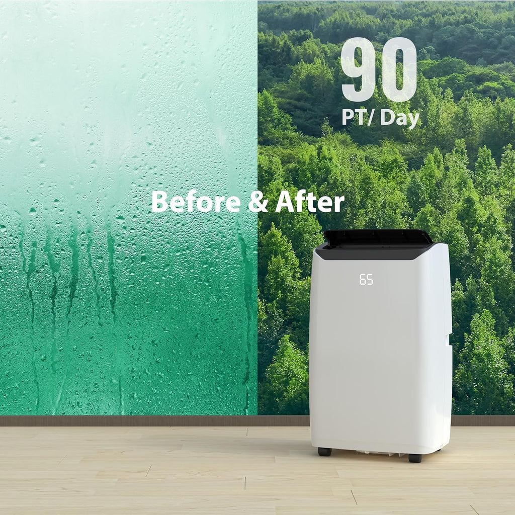 Portable Air Conditioners 14,000 BTU, AC Unit for Bedroom With 3-In-1 Cooling, Fan & Dehumidifier, Smart Control Via Remote, Drainage-Free Design for 750 Sq.Ft Rooms, Black