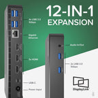 Plugable USB C Triple Display Docking Station | 100W PD  3x HDMI (1x 4K 30Hz  2x 1080p 60Hz)  6x USB 5Gbps Ports | Windows  macOS  ChromeOS Compatible - Enhance Productivity with Multi-Monitor Support