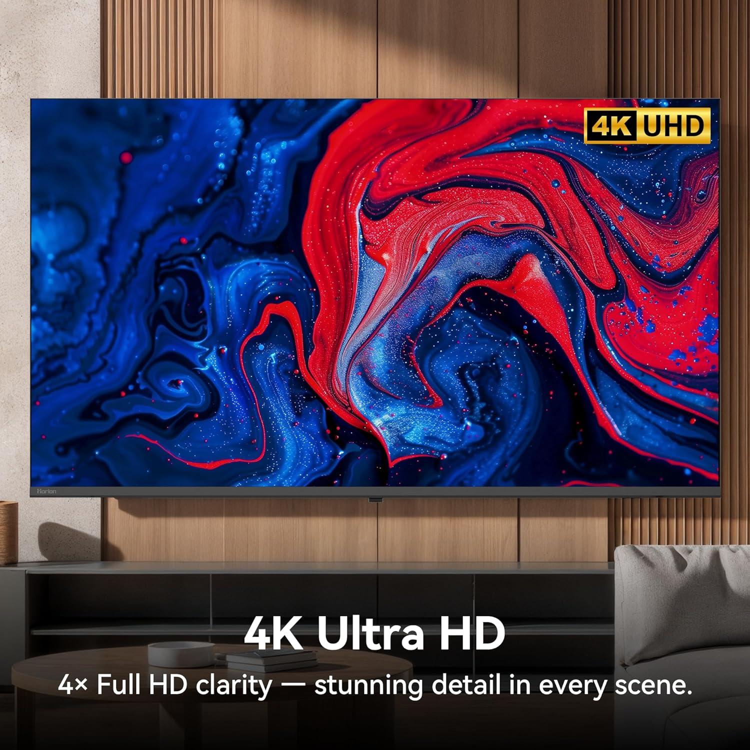 HORION 43 inch Smart TV  4K UHD LED TV with WebOS 22  Ultra Slim Television with Mega Contrast  HDR10  Dolby Audio - Streaming Live  Bluetooth  Hdmi  WiFi ((P6D Series)