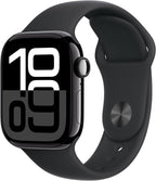 Apple Watch Series 10 GPS  46mm - Jet Black Aluminum Case with Black Sport Band  M/L (Renewed)