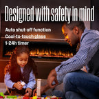 Westinghouse 60 Inch Electric Fireplace Heater, Compatible with Alexa & Google Home, Wall Mount or in-Wall Recessed Fireplace Insert, 24 Hour Timer, Color Changing Flames, 750W/1500W Indoor Heater