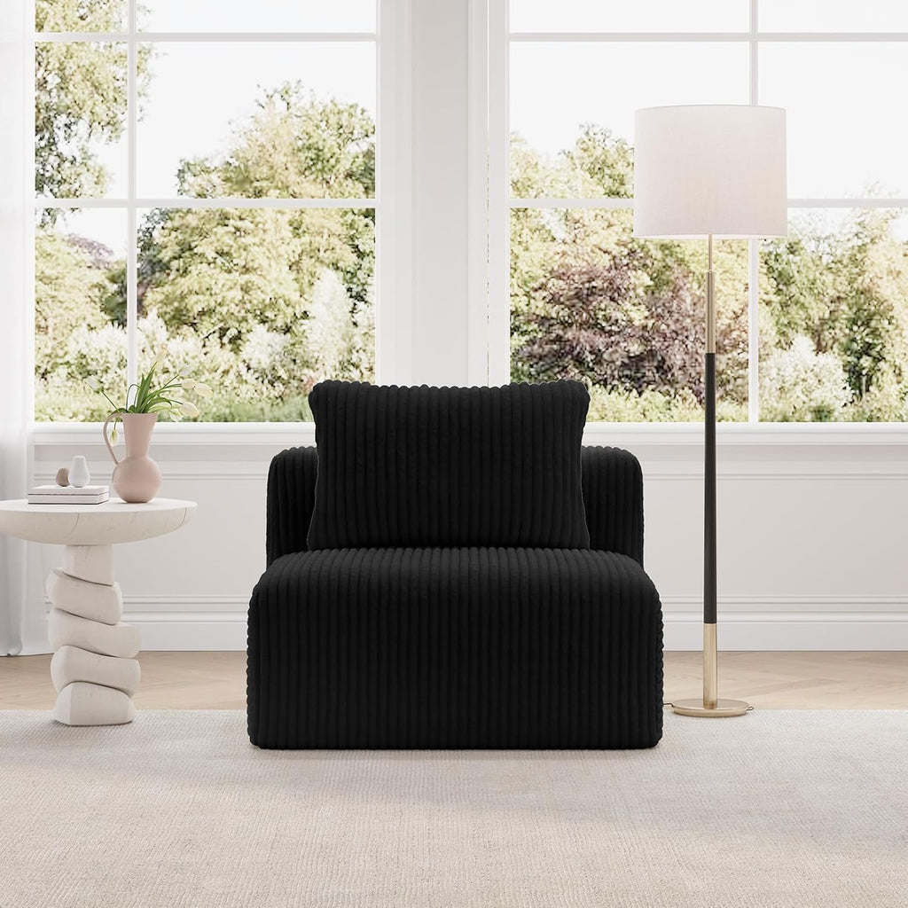 Novilla Modular Sectional Sofa, Modern Cloud Sectional Couch with Smarts Coil® Support, Upholstered Boneless Couch for Living Room Apartments Bedroom, No Assembly Required (Armless Chair)