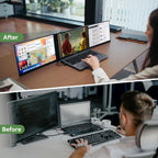 Blackview DCM8 Triple Laptop Screen Extender 15.6" 1080P FHD IPS Portable External Screen Two Cable USB C Travel for 13-17'' Laptop Plug & Play Compatible with Windows/Mac/Chrome OS/Mobile Devices