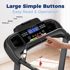 Treadmill for Senior at Home, Walking Jogging Running Pad Treadmill for Elderly, with Long Handrails, Heart Rate Monitor, Wide Running Belt, 2.5 HP, 300 LBS Capacity, PAD Stand & Cup Holder