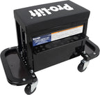 Pro-Lift Mechanic Roller Seat with Tool Box - 3-Drawer Rolling Tool Chest Stool with Padded Seat Cushion for Garage Creeper – 400 Lbs Capacity