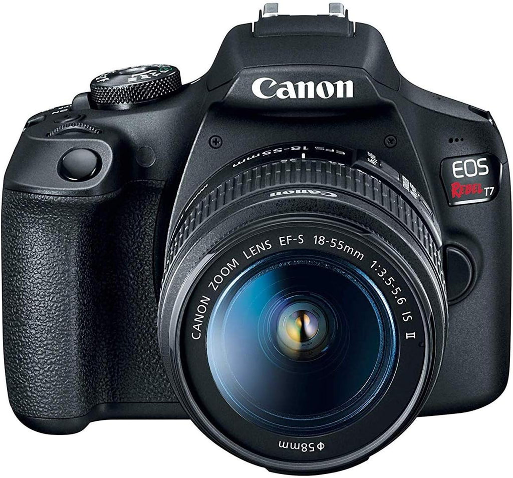 Canon EOS Rebel T7 DSLR Camera with EF 18-55mm with EF 75-300mm Double Zoom Kit Bundle with 500mm Preset Telephoto Lens  32GB Memory Card  Tripod  Paintshop Pro and Accessories (10 Items)