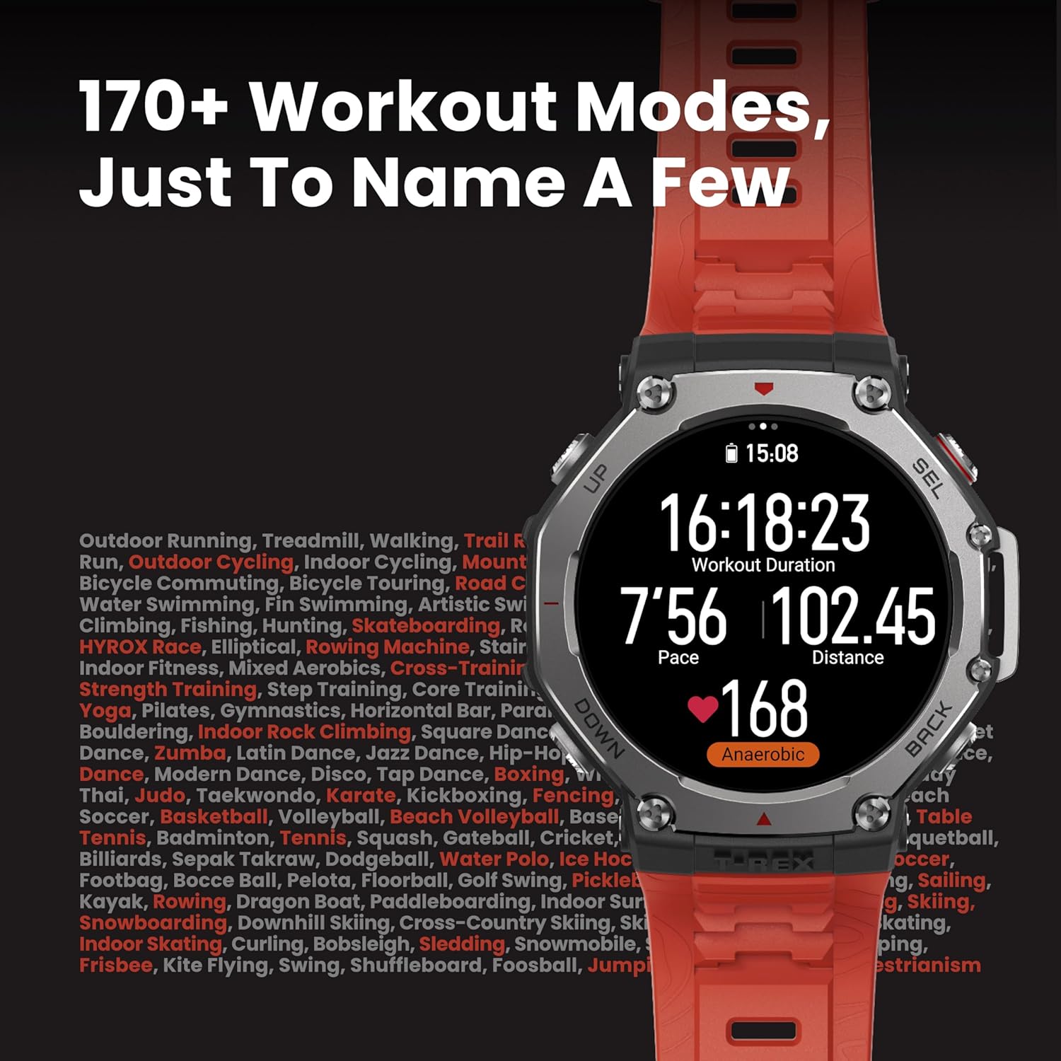 Amazfit T-Rex 3 Rugged/Military Smart Watch 48mm  GPS (with Privacy)  Offline Maps  Long Battery Life 328 Feet Water-Resistant  170 Fitness/Sport Modes  AI  Voice Control  for Android or iPhone  Black