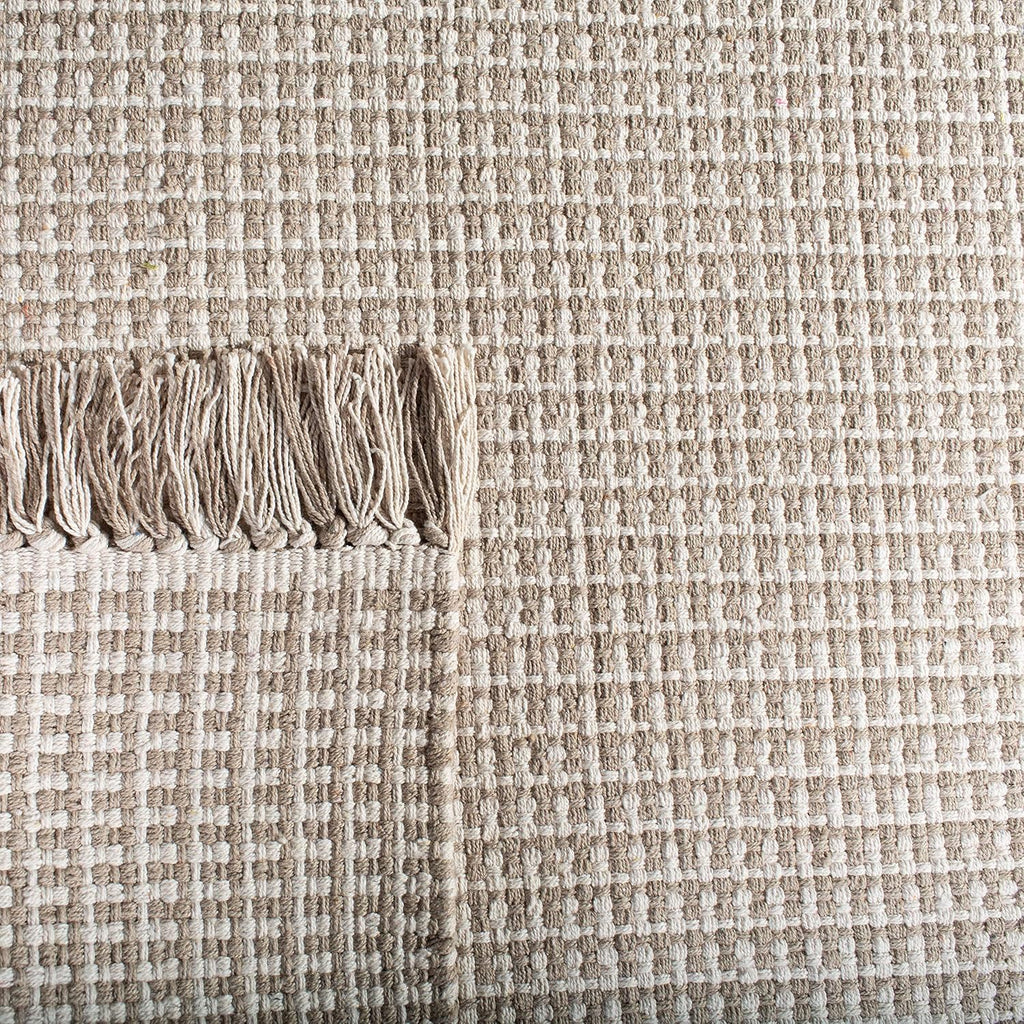 SAFAVIEH Area Rug 8x10 - Montauk Collection - Large - Ivory & Grey, Handmade Flat Weave Cotton, Boho Farmhouse Design, Ideal for Living Room, Bedroom, Office, Dining Space (MTK340A)