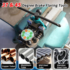DPTOOL Brake Line Flaring Tool Kit, 45 and 37 Degree Single, Double and Bubble Flares, Brake Line and Tubing Flaring Tool for 3/16", 1/4", 5/16", 3/8" and 4.75mm Tubing