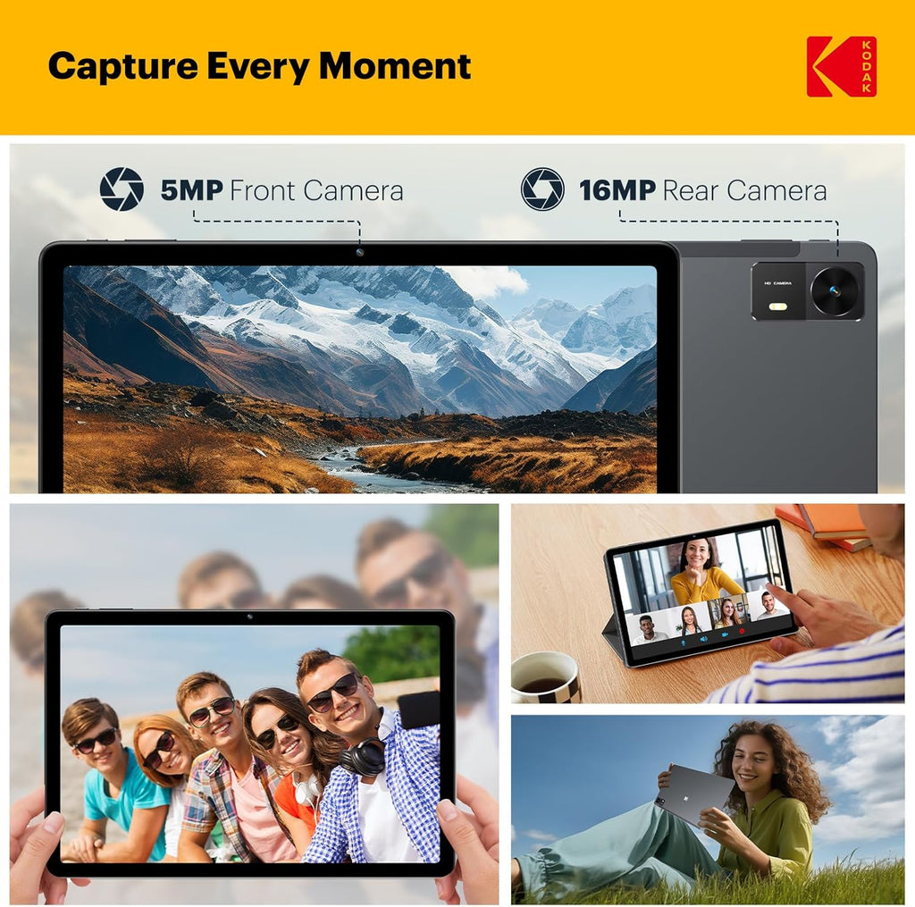 KODAK K11 Android 15 Tablet, 10.95 Inch FHD G+G Touchscreen, 12GB RAM 128GB Storage (1TB Expandable), 8000mAh Long Battery, Quad Speakers, 16MP Camera, Dual WiFi, GPS, for Work Entertainment Gaming