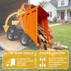 Electric Wheelbarrow  1900W Powerhouse 2205 lbs Heavy Duty Dump Cart All-Terrain Wheels for Hill Climbing & Rough Ground Utility Wagon for Yard  Garden  Construction Hauling & Dumping