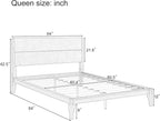 Merax Queen Size Bamboo Platform Bed, Mid-Century Modern Bed Frame with Tall Headboard, Solid Sustainable Bedframe Queen-Size, Wood Slat Support, No Box Spring Needed, Easy Assembly, Espresso