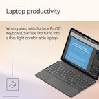 Microsoft Surface Pro 2-in-1 Laptop/Tablet (2025)  Windows 11 Copilot+ PC  12" Touchscreen Display  Snapdragon X Plus (8 Core)  16GB RAM  256GB Storage  Platinum