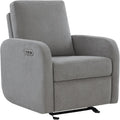 Nurture& The Porto Power Glider Recliner for Nursery | Modern Glider Chair with Power Recline | Built - in USB Charging Port | Space-Saving Design for Small Nurseries and Shared Spaces, Grey