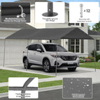10 x 20 FT Carport Heavy Duty, Portable Garage Canopy Outdoor, Galvanized Car Canopy for Car Garage Shelter Tent Party Tent with Anchor Kit (Grey)