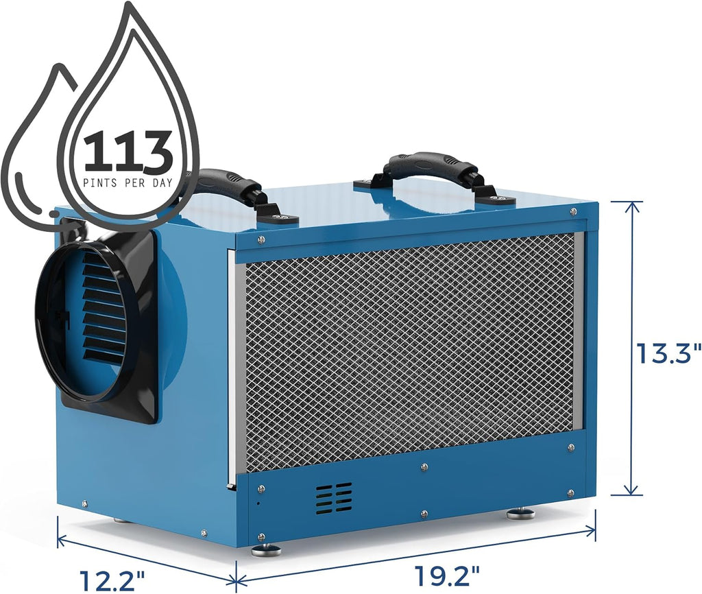 ALORAIR Commercial Dehumidifier 113 Pint, with drain Hose for Crawl Spaces, Basements, Industry Water Damage Unit, Compact, Portable, Auto Defrost, Memory Starting, 5 Years Warranty, Sentinel HD55