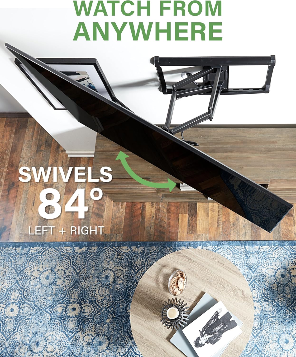 SANUS Full Motion TV Wall Mount for TVs up to 90" - Premium Design Extends 24" with Fingertip Swivel and Tilt - Easy 20 Minute Install - OLF24