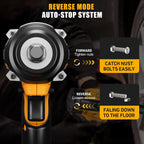 1/2 inch Brushless Impact Wrench 750N.m(553 Ft-lbs) 20V High Torque Impact Gun with 2x4.0AH Battery and Fast Charger Cordless Impact Driver for Car,Construction,Building,DIY