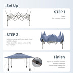 PHI VILLA 13x13 Pop Up Canopy Tent Instant Outdoor Canopy Easy One Push Tent Canopy with Wheeled Carry Bag, Straight Legs 169 Square Feet of Shade, Grey