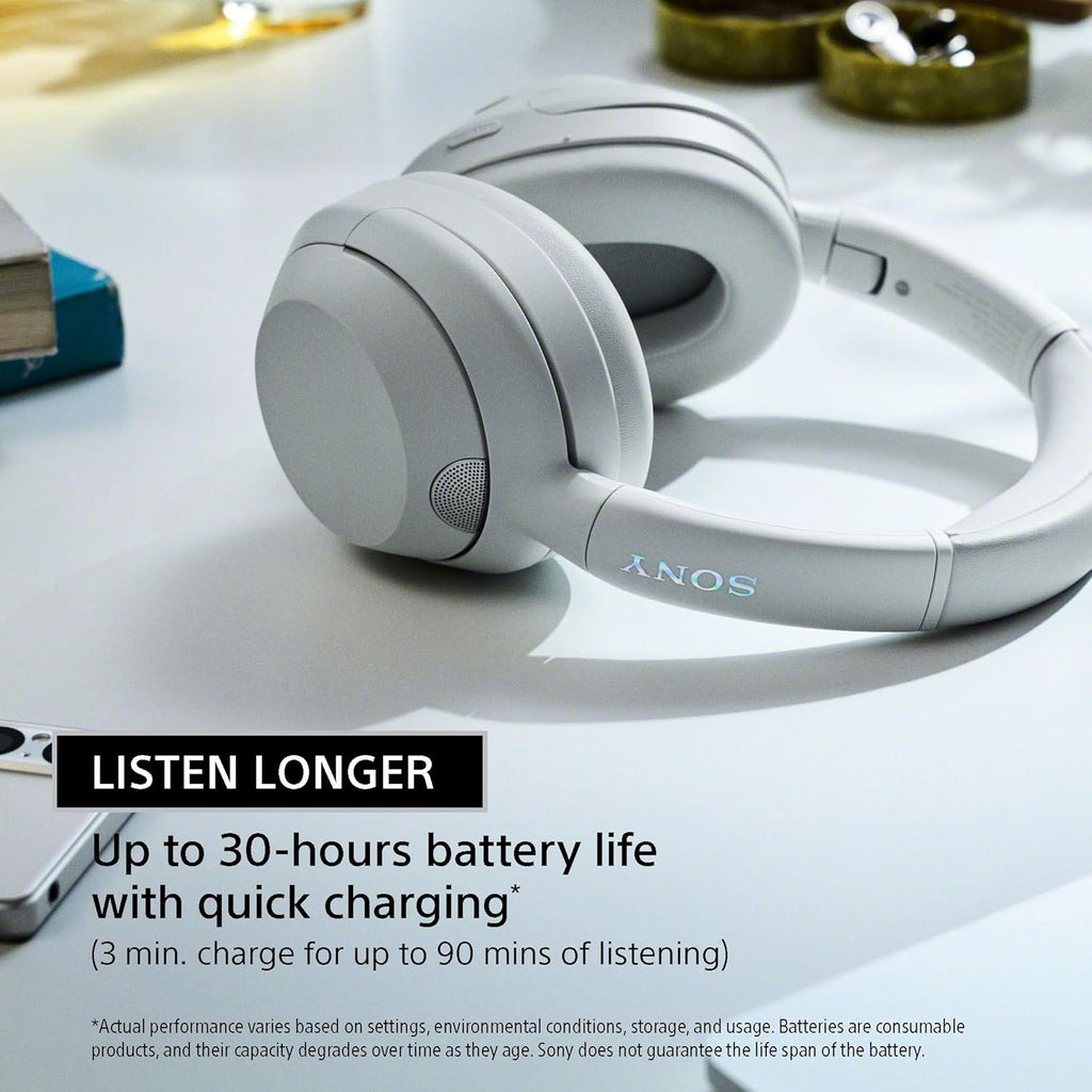 Sony ULT WEAR Over-Ear Noise Canceling Bluetooth Headphones with Alexa Built-in  Comfortable Design  30-Hour Battery  Massive Bass  & Signature Noise Canceling Found in 1000X Series  Off White