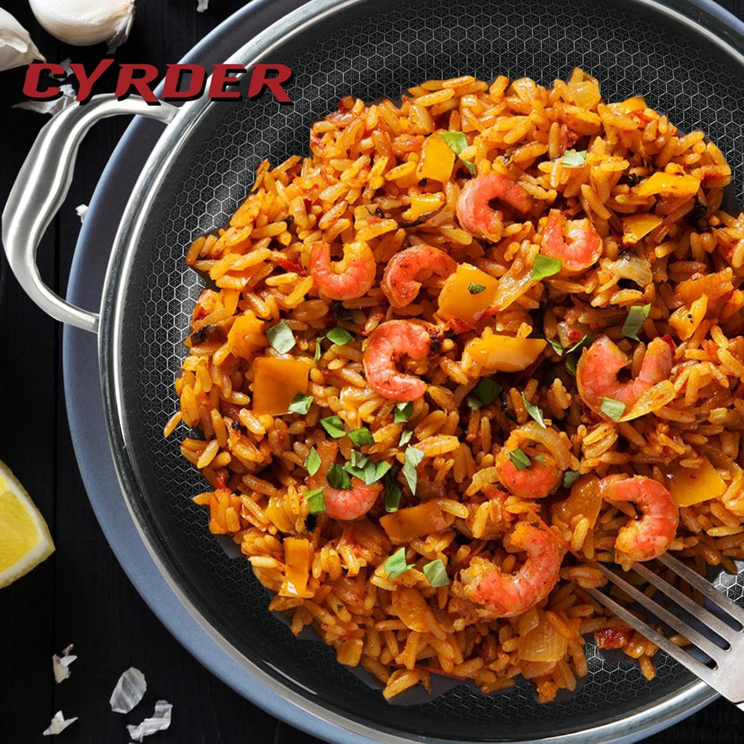 Large Hybrid Nonstick Deep Frying Pan-13inch 316L Stainless Steel Sauté Pan and Lid, Two Handle Hold, PFOA Free, Dishwasher Oven Safe, Cookware to Stir fry/Toast/Roast/Bake/Stew, 7.2-Quart