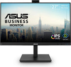 ASUS 27” 1080P Video Conference Monitor (BE279QSK) - Full HD  IPS  Built-in Adjustable 2MP Webcam  Mic Array  Speakers  Eye Care  Wall Mountable  Frameless  HDMI  DisplayPort  VGA  Height Adjustable