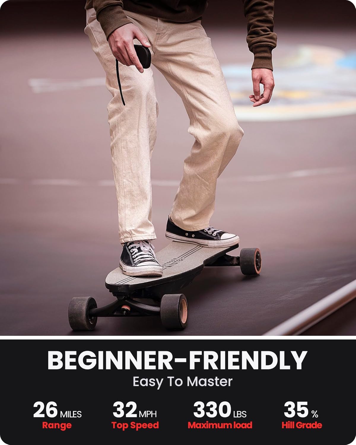 Caribou Electric Skateboard  32 MPH, 26 Mile Range, Dual 1000W Motors, Longboard for Adults & Teens, 6-Month Warranty