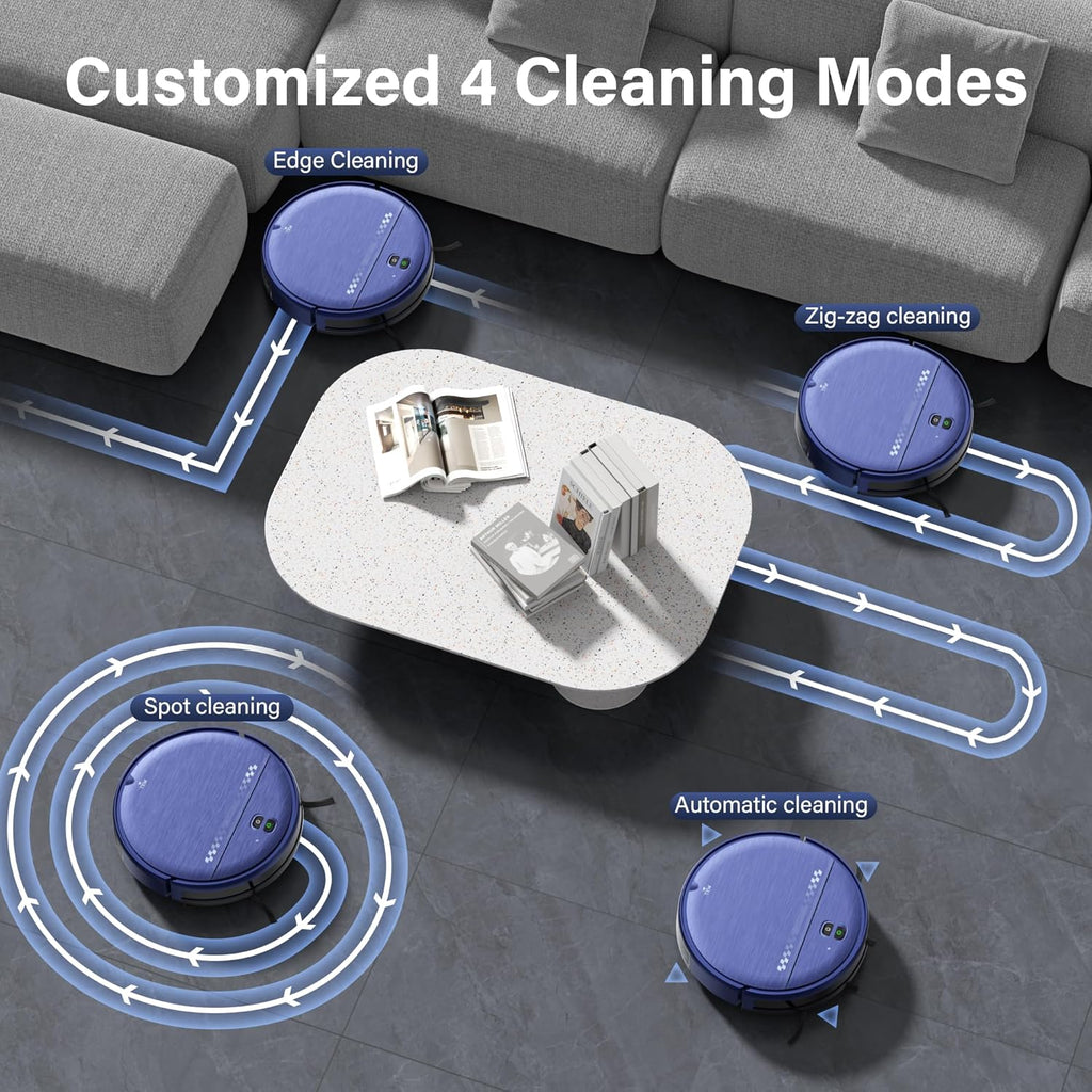 Robot Vacuum and Mop Combo, 2-in-1 Robot Vacuum Cleaner, 2.87'' Slim Design, Wi-Fi/App/Voice Control, 3D Obstacle Avoidance & Self-Charging Robotic Vacuum for Hard Floors, Carpets, Pet Hair